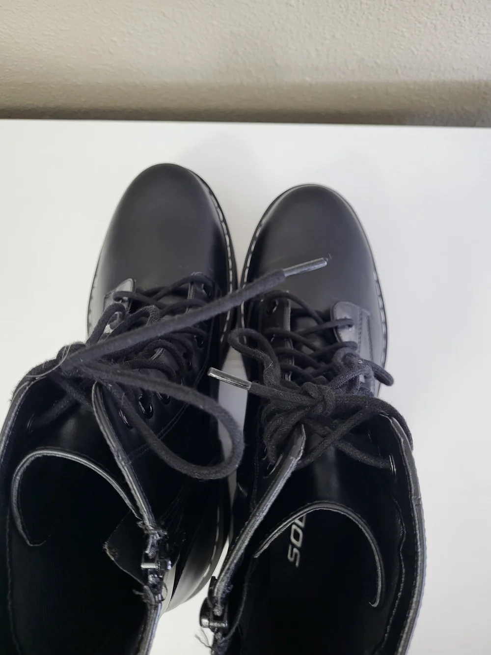 Soda Black Lace-Up Platform Combat Boots - Women Size 11 - Picture 3 of 11
